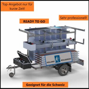 Profi Rollgerüst 1.35mtr x 2.50mtr x 8.30mtr AH + Anhänger