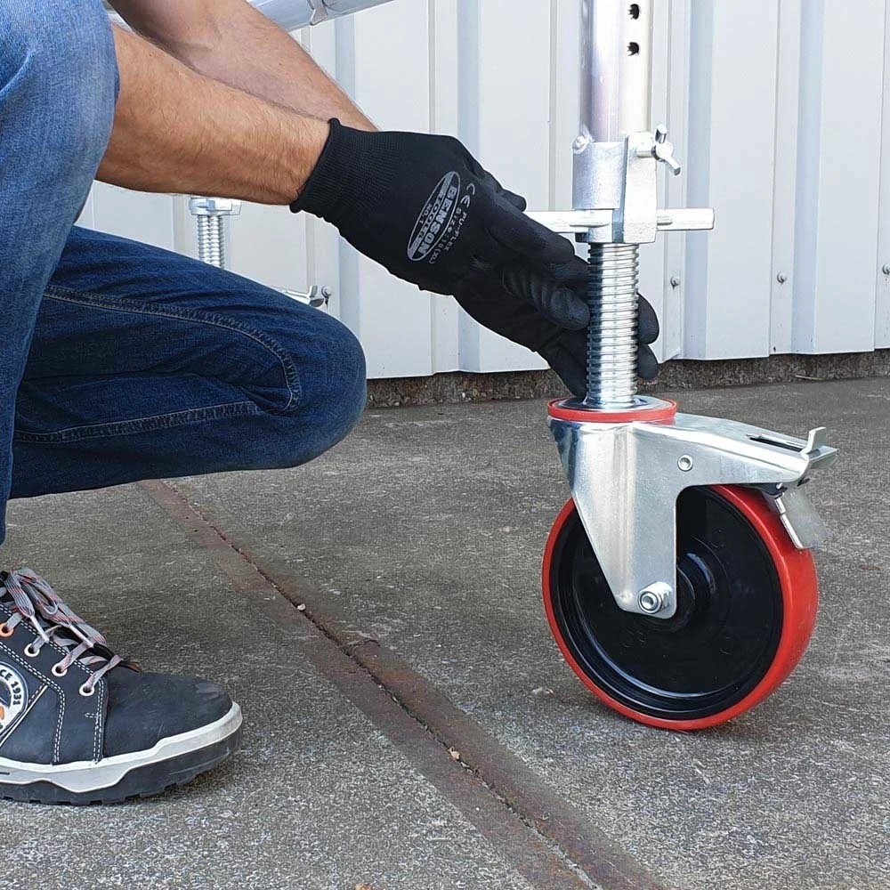 Zimmergerüst profi Combi 5.8m Arbeitshöhe + 2x Stabilisatoren 2m + 4x verstelbare Räder – Bild 4